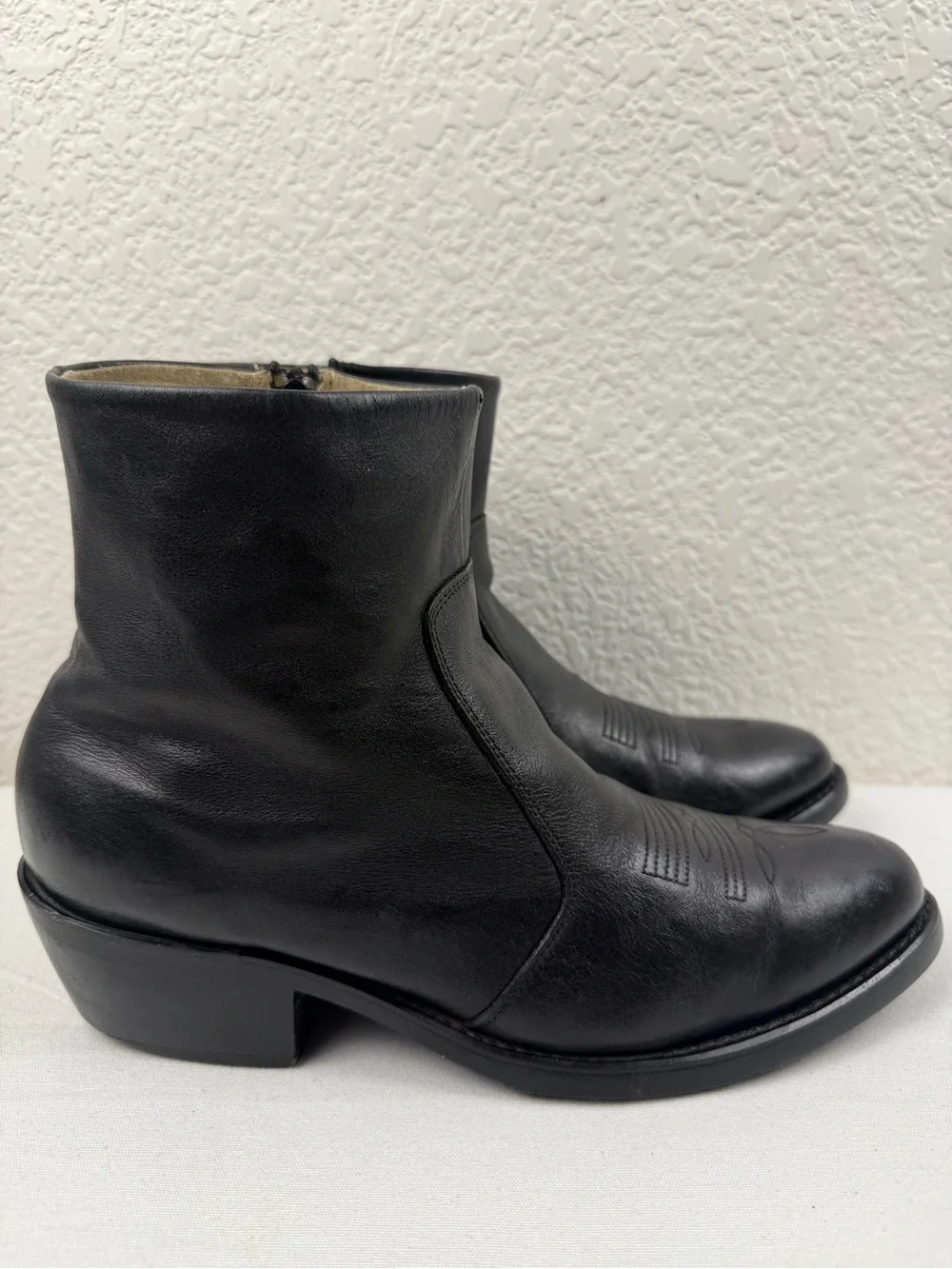 Durango TR820 Western Ankle Boots | Black Leather | Side Zip | Men's 9EE